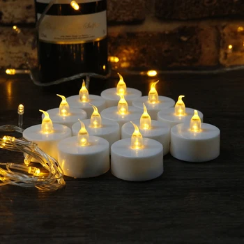 12pcs Alevsiz LED Mum Ayağı Dumansız Flicker Sevgililer Günü Düğün Parti Dekorasyon için Çay Işık Mum Led Lambalar