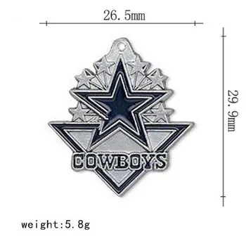 12pcs/lot Futbol Spor Dallas Cowboys Futbol dangle takılar DİY bilezik/kolye kolye cazibe takı asılı