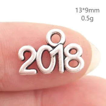 13 DİY Mezuniyet Takı Fabrika Fiyat için TOPLU 30 Çevre dostu Alaşım Sayı 2018 Takılar Antika Gümüş Kaplama Kolye*9mm 0.5 g