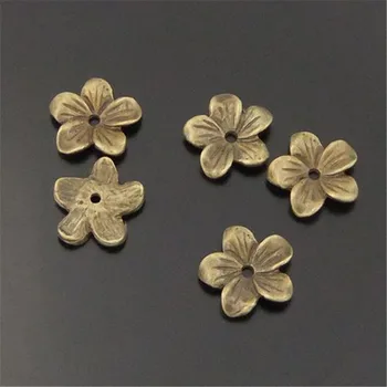 13 Julie Wang 80PCS Antik Gümüş/Bronz Alaşım Çiçek Boncuk Kapağı Bulma**2MM el Yapımı Bulgular Takı Aksesuar