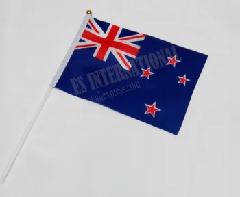 14 Yeni Zelanda Ulusal El Bayrak El Bayrak*21cm Polyester Küçük Boy Uçan Afiş Özel El bayrak Amerikan