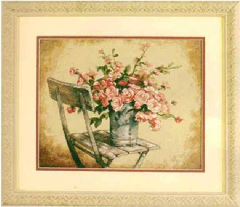 14ct nakış Çiçek ve Bitki Şık Restoran Dekorasyonu Boyutları gibi benzer Beyaz Sandalyede Çapraz Dikiş Güller Sayılır