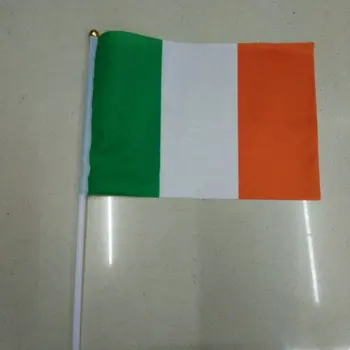 14x21cm NC017 Plastik Direkleri ile İrlanda bayrağı el sallanan bayraklar 10 adet