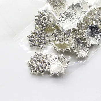 15 10 adet / lot MM DİY Yenidoğan Mini Bling Zanaat İçin yassı sırtlı deniz Düğme Kaplama Açık, Dekoratif Kristal Düğme Düğün Metal