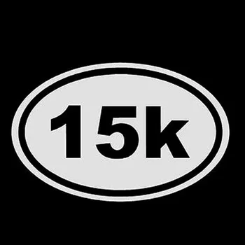 15.5X9.0337 Ücretini 9CM 15K MARATON OVAL Vinil Çıkartma Siyah/Gümüş Araba-tasarım Araba Sticker