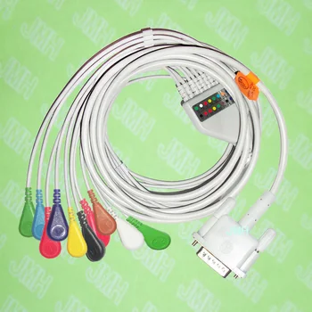 15 pin Philips(HP) M1772A,M3703C, M2462A EKG Makinesi için kullanılan Bir-10 parça leads EKG kablo ve Ek leadwires,IEC veya AHA.