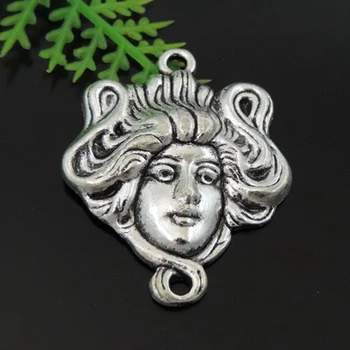 15PCS Antiqued Gümüş Ton Çinko Alaşım Antik Bayan Kolye Bilezik 39434 Yapma Bulma Kolye, Charm Mücevher Başkanı