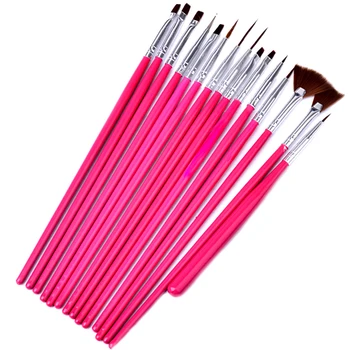 15pcs tırnak sanat boya fırçası aracı tırnak için tırnak Tasarım resim çizim fırça zanaat malzemeleri sanat accessoires kalem araçlarını