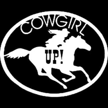 16*12,8 CM Cowgirl At C8 Siyah/Gümüş Stil Rodeo Araba Vinil Çıkartma Etiket Araba Çıkartmaları Araba Sürme-Up 0138