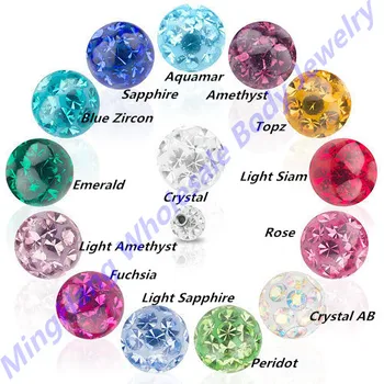 16 g karışık 14 Renkleri Mücevher Ferido Kristal Epoksi Percing Yerine Vücut Takı Dudak 3mm Top Labret Kaş N Yüzük*