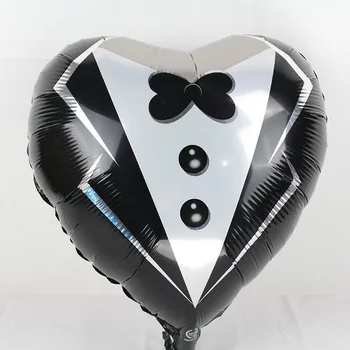 18inch kalp gelinlik damat folyo balonları helyum globos 10 adet ballon evlilik düğün parti malzemeleri hava baloes aşk gelin