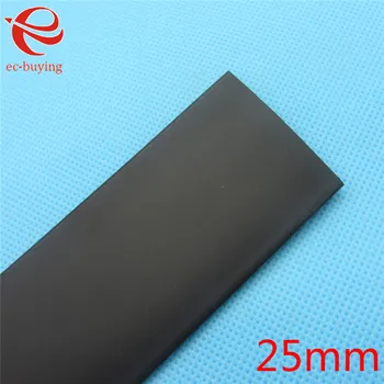 1m Isı Heatshrink Boru İç Çapı 25 mm Siyah Tel Sarın Kablo Seti Küçültmek