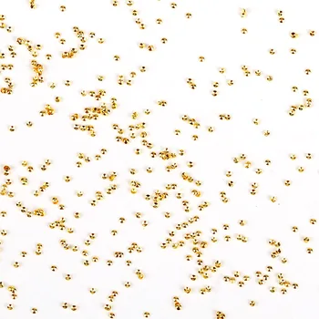 1Pack DİY Altın Metal Çivi Yuvarlak Boncuk Tırnak Sanat Glitter Manikür Aksesuar Takılar DİY İpuçları PJ602 İçin Tasarım 3D Dekorasyon Kapak