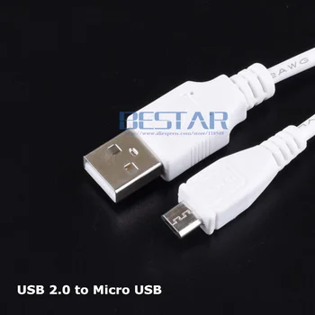 2.0 beyaz normal DC Güç Fiş USB Kablosu İle Mikro USB Konnektör Jack Kablo 3 şarj Dönüştürmek