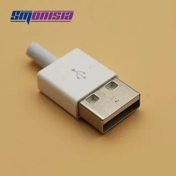 2.0 Uzun Kuyruk USB Smonisia ile Smonisia 20sets Erkek Fiş Montaj Adaptörü Bağlayıcı Smonisia 2.0 USB Konnektör Soket Beyaz
