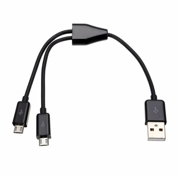 2.0 Yüksek Kalite Siyah/Beyaz USB Dual 2 Mikro USB 2.0 Erkek Y Splitter Veri Şarj Kablosu Kablosu 0.2 M/54 M / 1/3