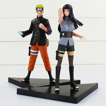 2 adet/lot Naruto Anime Naruto Uzumaki + Hyuga Hinata Katı PVC Aksiyon Figürü Modeli Koleksiyonu Oyuncak Seti