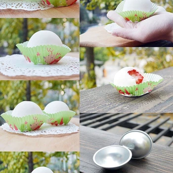 2 adet/pack Banyo Bomba Kek Kalıp 3D Alüminyum Alaşımlı Küre Banyo Bombası Kalıp Pasta Pişirme 4.5 cm 5.5 cm 6.5 cm Kalıp Kek