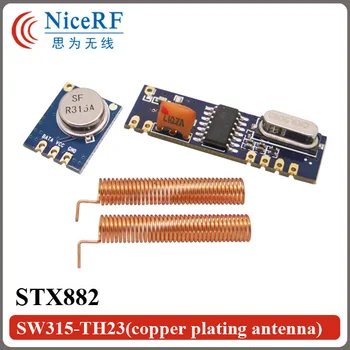 (2 adet STX882 Verici + 2 adet SRX882 Alıcı +4 adet Yaylı Anten)2sets/lot 315MHz Süperheterodin SOR RF Modül Seti