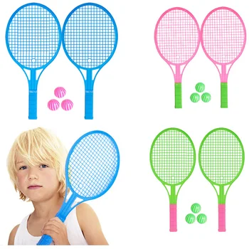 2 adet/çifti yeni anaokulu çocuk oyuncakları badminton raketi tenis raketi oyuncaklar ebeveyn-çocuk spor takım elbise hediye oyuncak