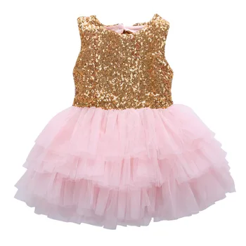 2 bebek Kız Sıcak Satış Prenses Elbise Çocuklar Kız Bebek Simli Parlak Tutu Elbise sırt dekolteli Fiyonk Parti Düğün Elbise Topu Cüppe Elbise-7