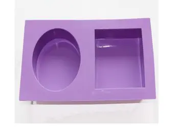 2 Boşluğu Oval Dikdörtgen Silikon Sabun Mum diy Kalıp Sabun Kalıpları, el yapımı kalıp zanaat