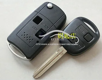 2 Düğme Flip Anahtar Kabuk Toyota Land Cruiser FJ Camry Previa Prado Ville Fob Vaka İçin Modifiye