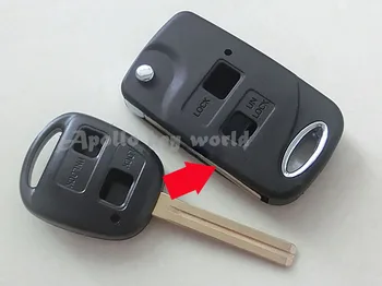 2 Düğmeleri Değiştirme Lexus Anahtarlık Kapağı İçin Katlanır Uzaktan Anahtar Kabuk Durumda Kapak Değiştirilmiş