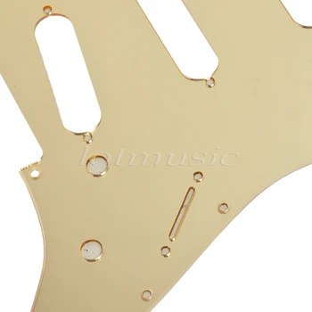 2*Gitar Pickguard Altın Ayna 11 Delik Fender Strat Tarzı Değiştirilmesi İçin Plaka Çizik