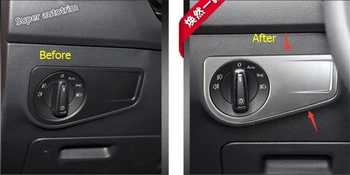 2 Renk ! Işık Volkswagen VW Tiguan 2016 2017 2018 ABS İçin daha fazla Moda Ön far Düğmesi Çerçeve Kapak 1 Adet Trim Anahtarı