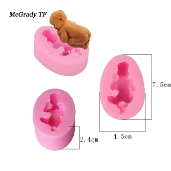 *2 yeni Varış 4*6.5 cm Bebek Hediye Dekorasyon Araçları Uyuyan 3D Fondan Silikon Kalıp Çikolata Kalıp Silikon Sabun Kalıp Parti Aracı
