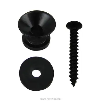 2 çift kayış Kilit Düğmesi Knobs_Metal Son Pin_(Pack , Siyah)