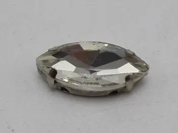 20 Gümüş Kristal Cam At Göz Montees 7X15mm Dikmek Taslar Boncuk Gül