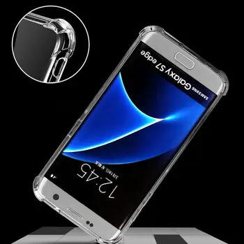 20 İnçlik Samsung Galaxy İçin Shockproo CİHAZLARIN Açık Durumda Artı S7 S6'yı kenar A3 A5 A7 J3 J5 77 Bu Şeffaf Silikon Anti Toz Arka Kapak