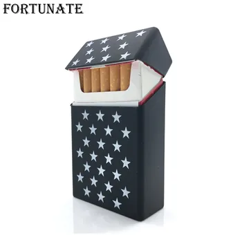 20 Sigara Tutar , Yeşil Yıldız Sigara Durumda Moda Kapak Elastik Kauçuk Portatif Adam/Kadın Sigara Kutusu Kılıfı Silikon