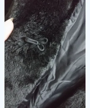 2016 Kış Kadın Faux Kürk Moda Uzun Sıcak Gevşek Siyah Ceket Kadın Örme kumaş Ceket Ceket Artı Boyutu kollu Kapüşonlu