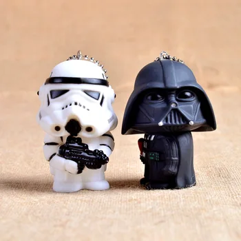 2016 Star Wars 7 Sevimli Bebek Anahtarlık Darth Vader Storm Trooper Eylem Arkadaşı Llavero ZKSD İçin Anahtarlık Süslü Oyuncak Hediye Minifigure