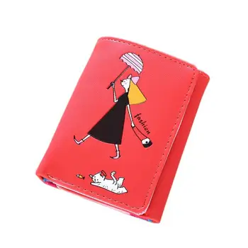 2016Women Cüzdan Desen Para Çanta Kızlar Kısa Cüzdan Kart Sahipleri Çanta Mini Cüzdan carteras mujer bolsa feminina