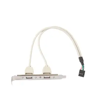 2017 Beyaz Bilgisayar Aksesuarları 9 Pin Uzatma Kablosu PC için Kablo Bağlama Paneli Çift USB Dişi Uzatma