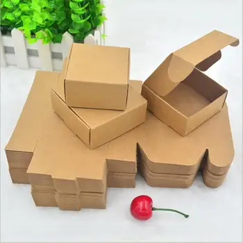 2017 Doğal Kraft kağıt hediye ambalaj kutusu,küçük zanaat kutu katlama kraft kağıt,kahverengi el yapımı sabun kağıt karton kutu