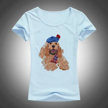 2017 hayvanlar sevimli köpek baskılı t shirt kadınlar yaz sevimli karikatür hayvan gömlek casual üstleri F85 serin