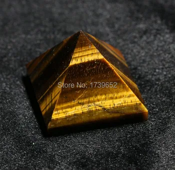 2017 Kaplan gözü, kristal 40mm Piramit Oyulmuş Taş boncuk kolye kolye, Çakra Taşlar Şifa Reiki Ücretsiz kargo Kazınmış