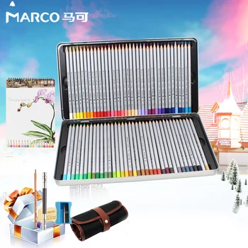 2017 Marco Renoir 24/36/48/72 Renk yağlı Profesyonel Sanat Renkli Kalem 7100 lapices de renkler acuarelables Okul Sanat Malzemeleri