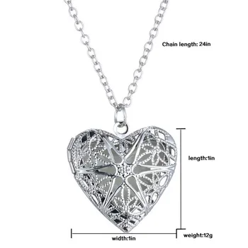 2017 Moda Takı Gümüş kalp sarkaçlı kolye ışık gece ışık glitter kolye üreticileri boş deliklere