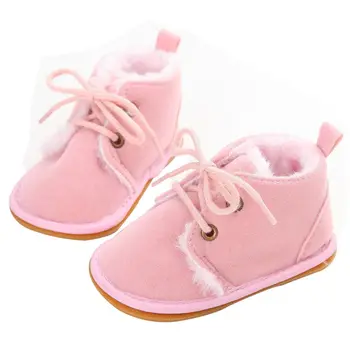 2017 yeni Doğan Çocuklar Kızlar Dantel-up Walkers Bebek Sonbahar Sıcak Kış Bebek Ayakkabıları İlk Ayakkabı