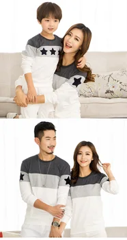 2018 Bahar Aile Giyim T-shirt Giyim Çiftler Anne Baba Çocuklar Uzun y Sweatshirt t-shirt aile eşleşen kıyafetler 10 kol
