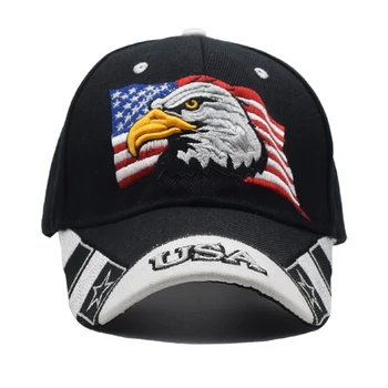 2018 Black Cap USA Bayrağı Kartal Nakış Beyzbol Şapkası Snapback Kapaklar Casquette Şapka Erkekler Kadınlar İçin Rahat Gorras Baba Şapkaları Monte