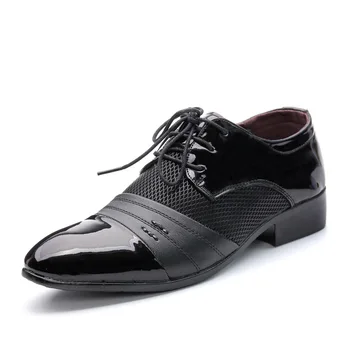 2018 Erkek Ayakkabıları Artı Boyutu 37 Erkek İş Düz Ayakkabı Siyah Kahverengi Nefes Düşük En Erkekler Resmi Ofis Ayakkabı