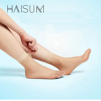 2018 Gerçek Noel Çorap Çorap Haisum 10 Çift Yaz Ten Rengi Seksi Kadın Lady Ultra İnce Kız Ayak Bileği Kısa Düşük Kesim Hn32