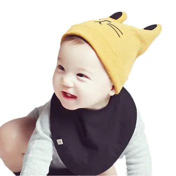 2018 Kış Moda Kore Yeni Doğan Bebek Şapka Yün Çocuk Kap Bebek Örme Kap Kedi Pençesi